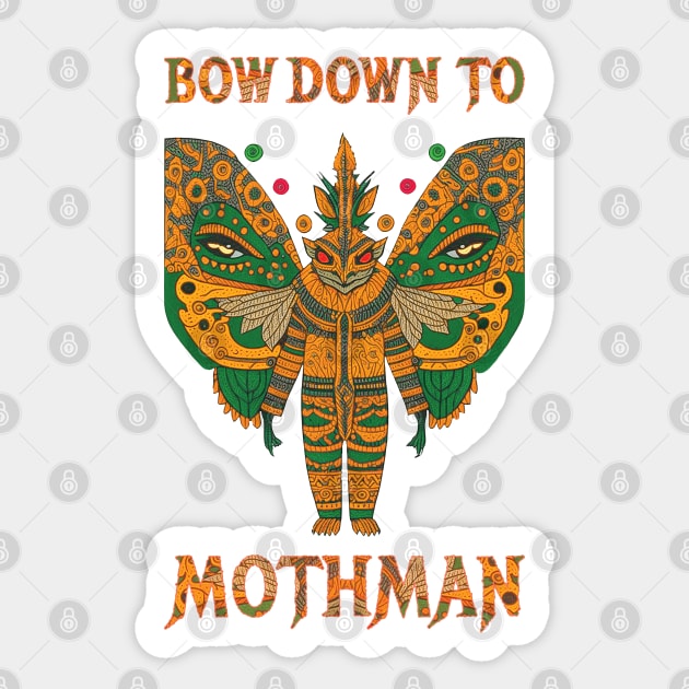 Bow Down To Mothman Sticker by ARTIZIT